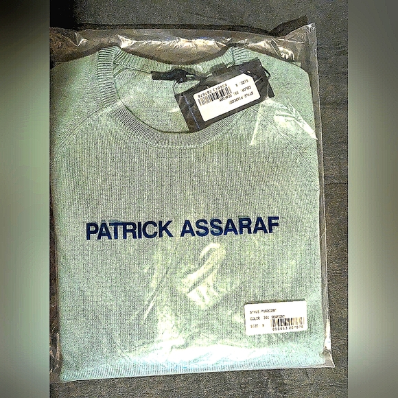 PATRICK ASSARAF Wool Cashmere Raglan Crewneck in Seafoam Green size S - Picture 3 of 4